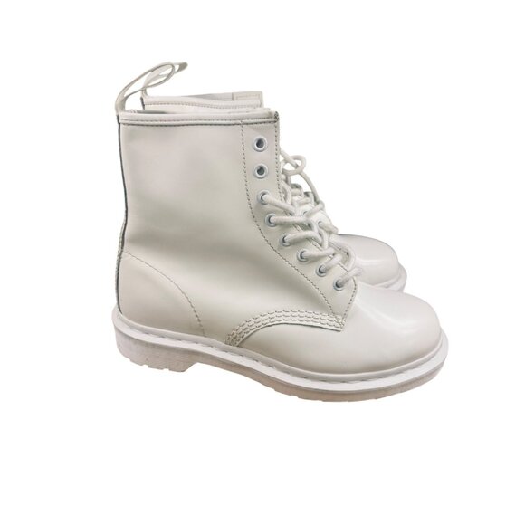 Dr. Martens White 1460 Lace-Up Leather Combat Boots Women's 10 Men's 8 - Picture 11 of 16